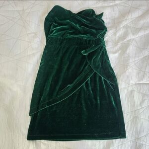 Vintage Elegant Green Velvet Dress Size S